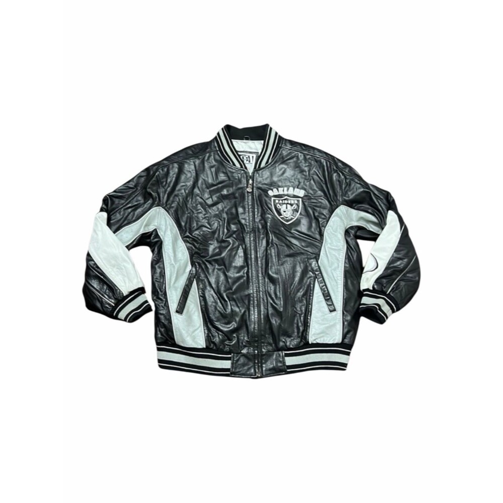 Vintage Oakland Raiders Carl Banks G-iii Leather Jacket Size XXL